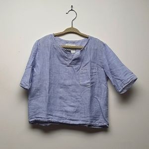 Boy+Girl light blue and white striped shirt size 4